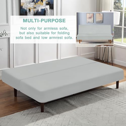 Luv4babe Waterproof Futon Cover for Armless Sofa Bed Gray