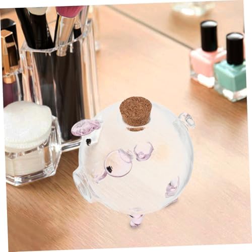 Unomor Clear Pig Shaped Glass Jar with Cork Lids