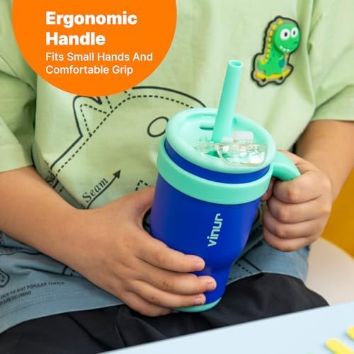 VINUR Kids Insulated Tumbler with Handle 14 oz