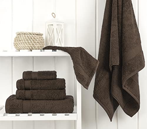 Cotton Paradise 6 Piece Towel Set Brown