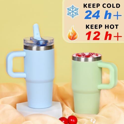 14 oz Kids Tumbler with Flip Straw Lid and Handle