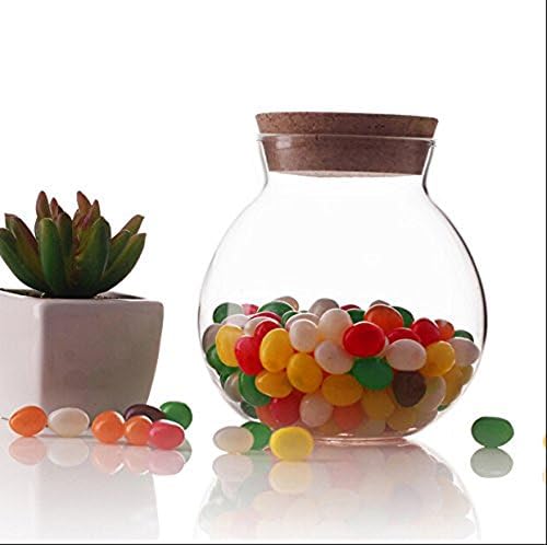 1Pcs 500ml Clear Glass Bottle with Cork Stopper