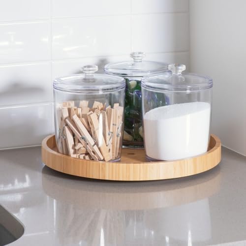 mDesign Clear Plastic Laundry Jar Holder Set 3 Pack