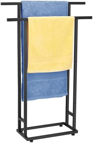 ALHAKIN 2 Tier Standing Towel Rack for Bathroom
