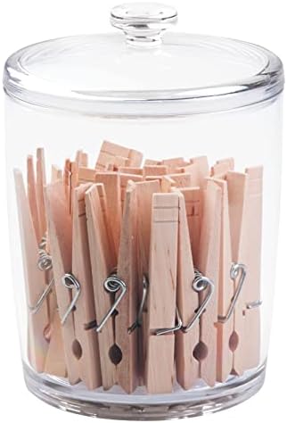 mDesign Clear Plastic Laundry Jar Holder Set 3 Pack