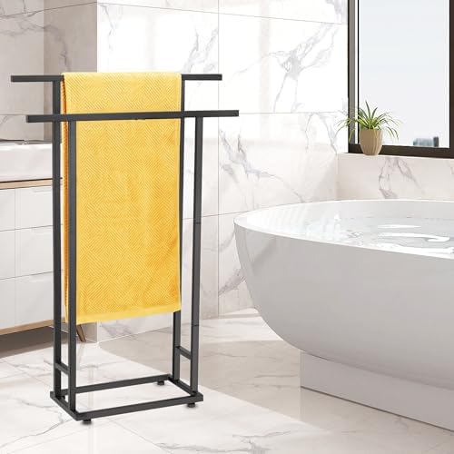 ALHAKIN 2 Tier Standing Towel Rack for Bathroom