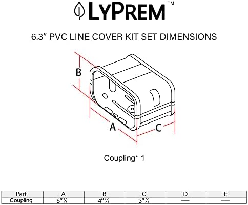 LyPrem PVC Line Cover Kit for Air Conditioners 63 Coupling White
