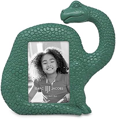 Isaac Jacobs Resin Dinosaur Picture Frame Brontosaurus Green