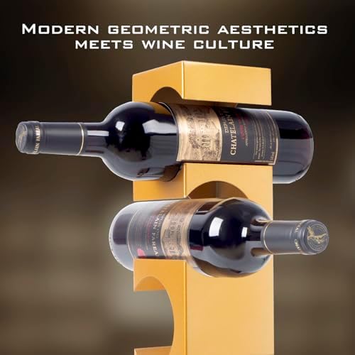 Modern Geometric Wine Rack for Kitchen Bar 4 Bottles