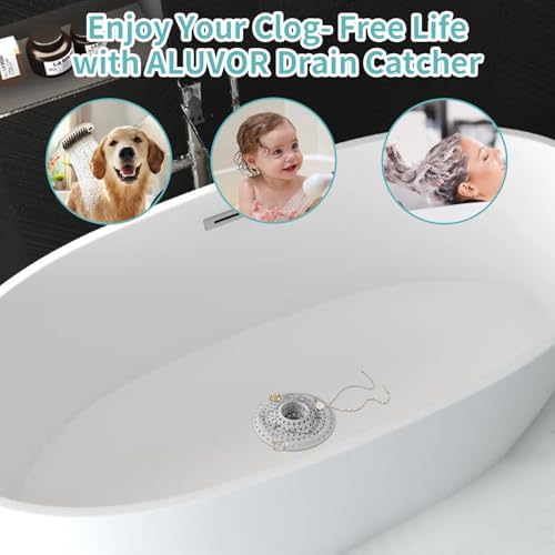 Aluvor 3PCS Silicone Bathtub Hair Catcher