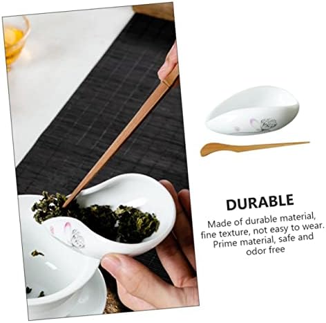 LIFKOME Tea Spoon Ceramic Leaf Dispenser Scoop Set