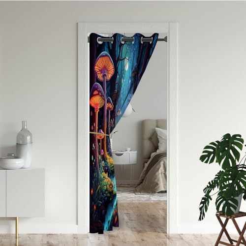 Fairy World Mushroom Print Door Curtain