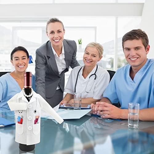 LOMIMOS Doctor White Coat Wine Cover Set