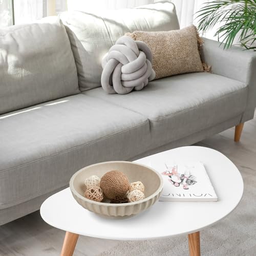 Deobath Large Decorative Bowl - Artificial Stone Beige