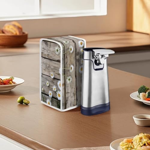 Wood Daisy Can Opener Dust Cover for Kitchen Decor