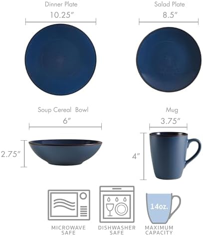 Pfaltzgraff Pierce 16-Piece Dinnerware Set Blue