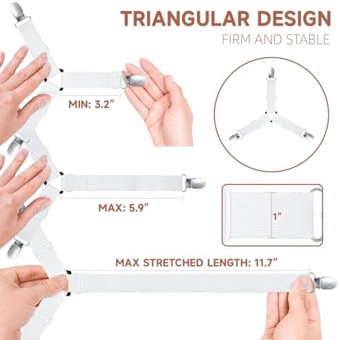 Bozenu Bed Sheet Straps 4Pcs Non Slip Sheet Clips