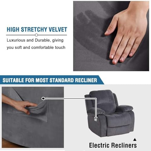 HVERSAILTEX Velvet Plush Recliner Chair Cover 1-Piece