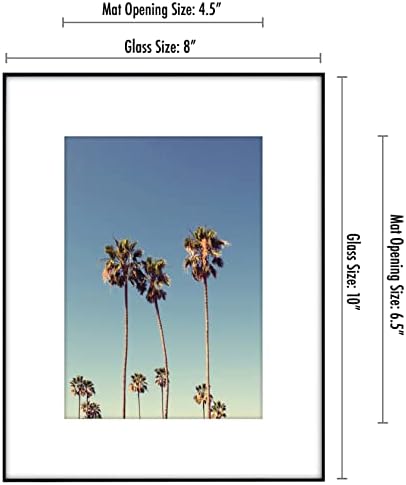 Americanflat 8x10 Picture Frame Set of 6 with Shatter-Resistant Glass - Black