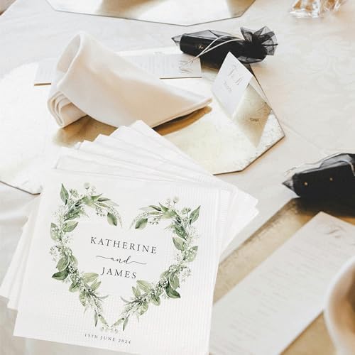 Personalized Wedding Cocktail Napkins with Monogram Design