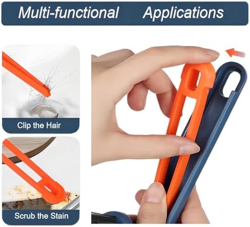 2Pcs Hard Bristle Crevice Cleaning Brush with Rotating Handle