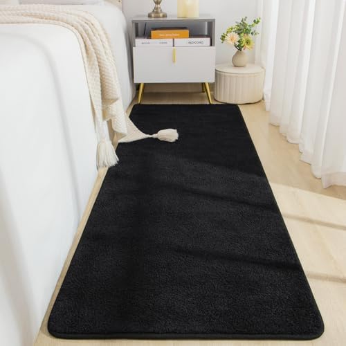 Soft Runner Rug 2x6 Black Non-Slip for Hallway Kitchen Dorm