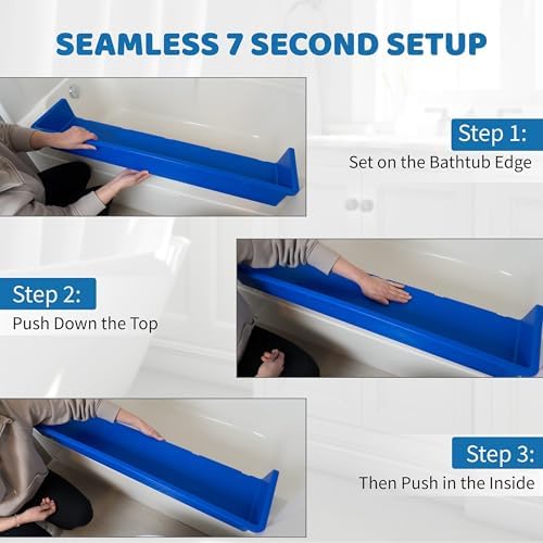 Tub Topper Splash Guard Play Shelf Blue