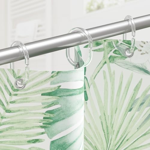 Amazer Plastic Shower Curtain Rings 24 Pcs Clear Hooks for Bathroom