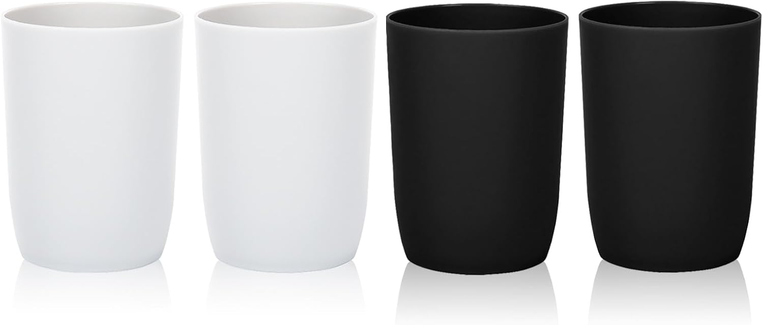 Topsky 4pcs Reusable Toothbrush Cup Tumbler Set