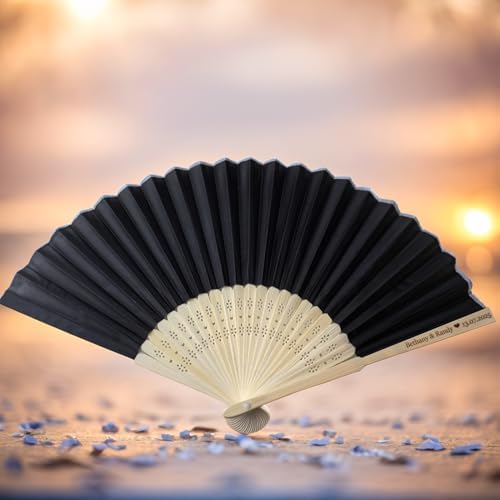 5Pcs Silk Folding Hand Fans Custom Wedding Gift Bridal Party Favors