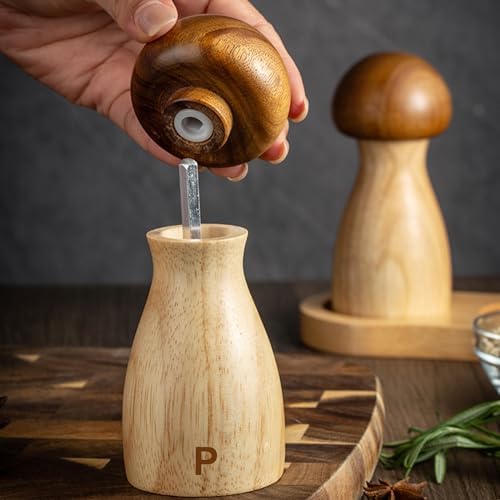 Wooden Salt and Pepper Grinder Set 2 Pack