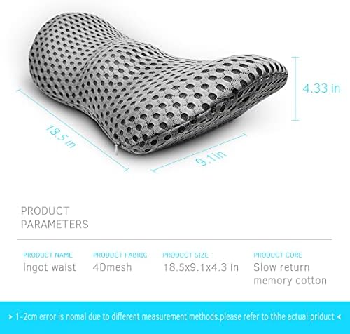 Panduo Lumbar Support Pillow - Memory Foam for Back Pain Relief