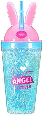 Bunny Pink Travel Tumbler with Straw 480 ml