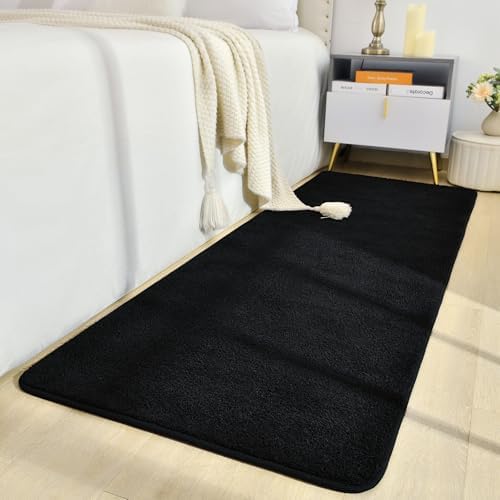 Soft Runner Rug 2x6 Black Non-Slip for Hallway Kitchen Dorm