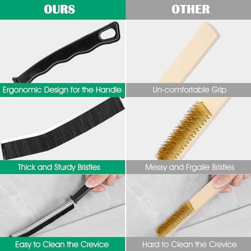 3PCS Hard Bristle Crevice Cleaning Brush Set