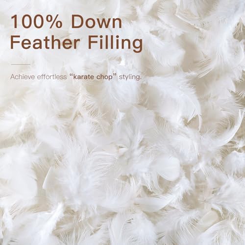 SAVORI Down Feather Throw Pillow Inserts 12x20 White
