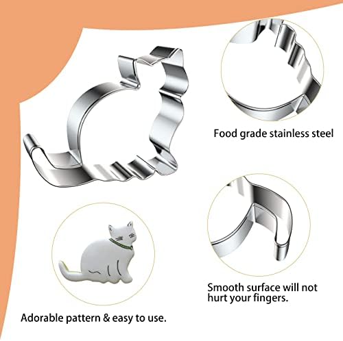 9 PCS Cat Cookie Cutters Set - Silver
