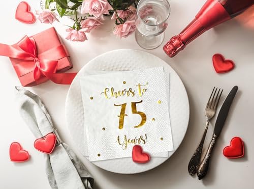 Cheers to 75 Years Cocktail Napkins 50-Pack