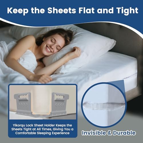 Yikorqu Bed Sheet Holders 4PCS Gray Corner Fixer