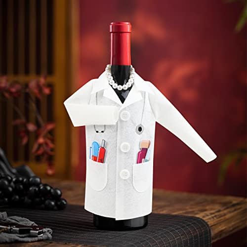 LOMIMOS Doctor White Coat Wine Cover Set