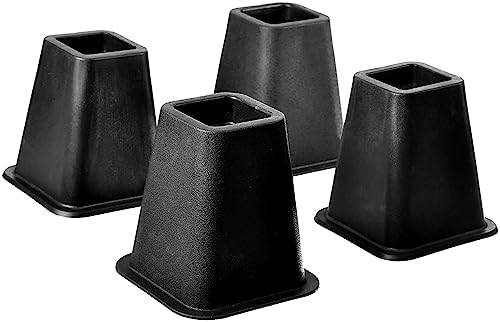 HOME IT 5 to 6-Inch Black Bed Risers 4-Pack