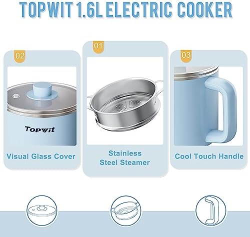 Topwit Multi-Use Electric Hot Pot with Steamer