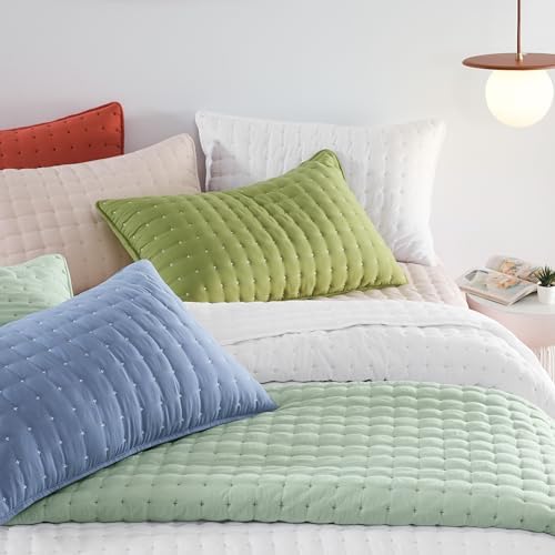 WDCOZY White King Size Quilt Set with Pillow Shams