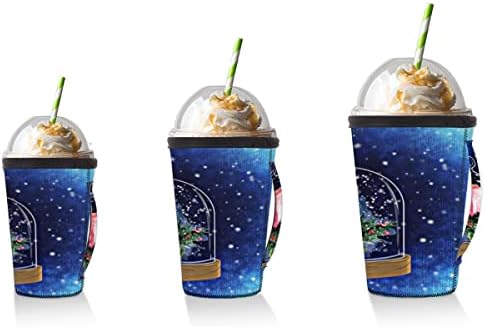Christmas Candle Reusable Coffee Cup Sleeve With Handle