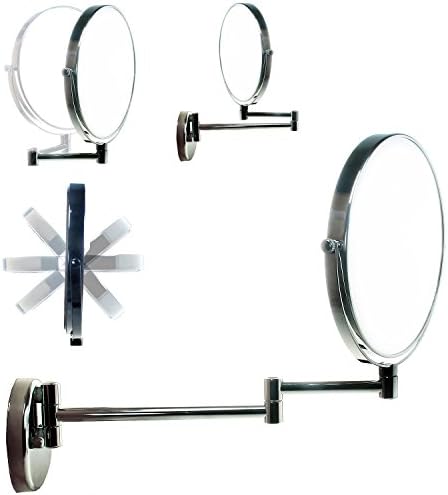 Tuka-i-Akut 7X Zoom Wall Vanity Mirror 8 Inch Foldable Chrome