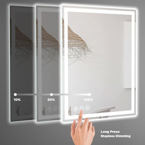 LED Mirror with Front and Back Lighting 20x28 Inch
