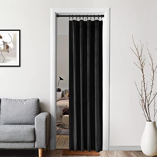 XTMYI Velvet Blackout Door Curtain Panels 80 Inch