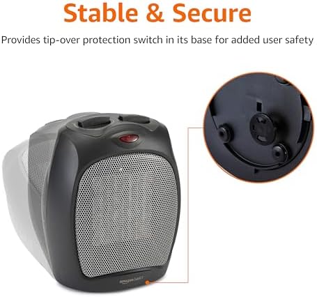 Amazon Basics 1500W Ceramic Space Heater Black