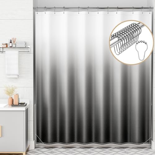 AmazerBath Shower Curtain Set with 12 Hooks