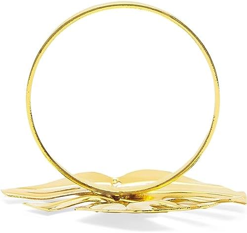 Juvale Tropical Gold Leaf Napkin Rings 12-Pack